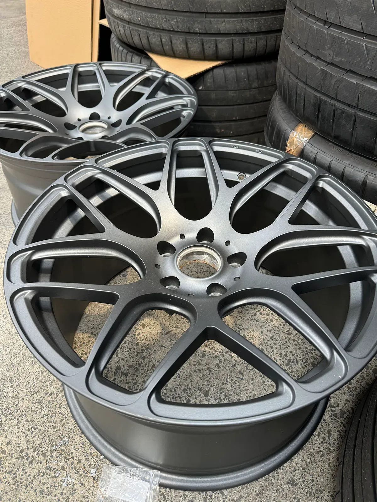 Gunmetal powder coated wheel